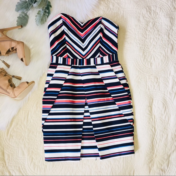 Adelyn Rae striped strapless mini dress - Picture 4 of 8